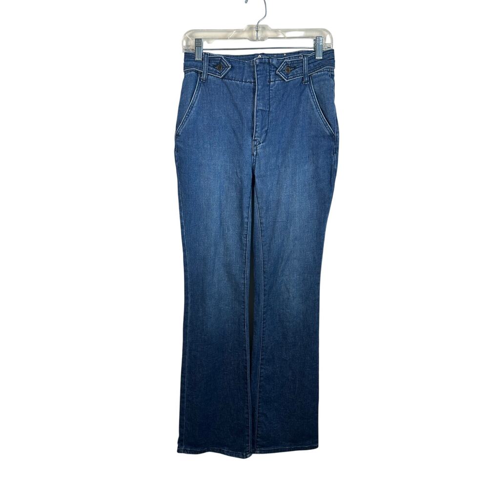 Pilcro Anthropologie Jeans Womens 28 Blue Excellent Buckle Waist Bootcut Retro